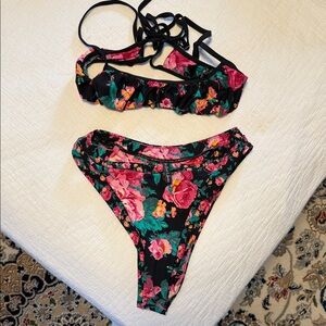 For Love & Lemons Floral Bikini Set